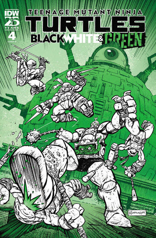 Teenage Mutant Ninja Turtles: Black, White, And Green #4 Variant Ri (10) (Catalan Foil Variant)