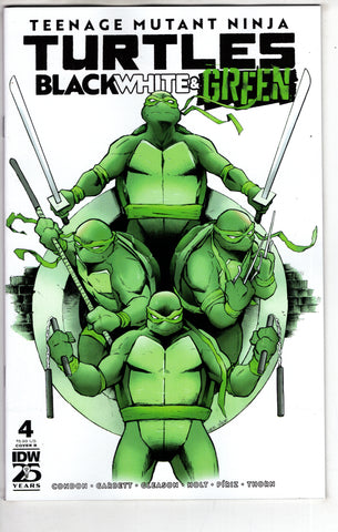 TMNT BLACK WHITE & GREEN #4 CVR B GARBETT